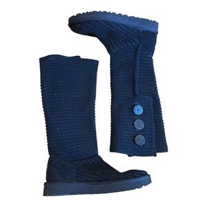 UGG Dark Blue Knit Winter Boots